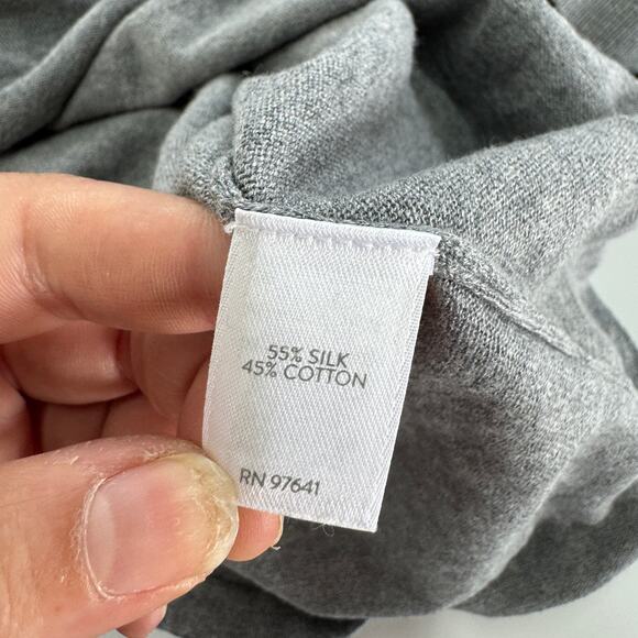 J.Jill Sweater Womens Small Grey Attached Tank Cardigan Silk Cotton - Picture 5 of 8